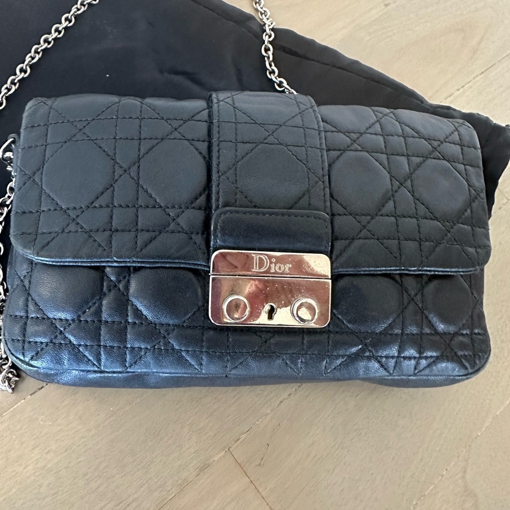 Dior Black Quilted Shoulder Bag with Chain Strap